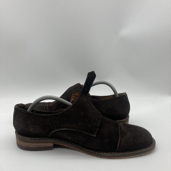 Mens Size 8.5 Beckett Simonon Suede Brown Double Monk Strap Cap Toe Shoes - Picture 6 of 12